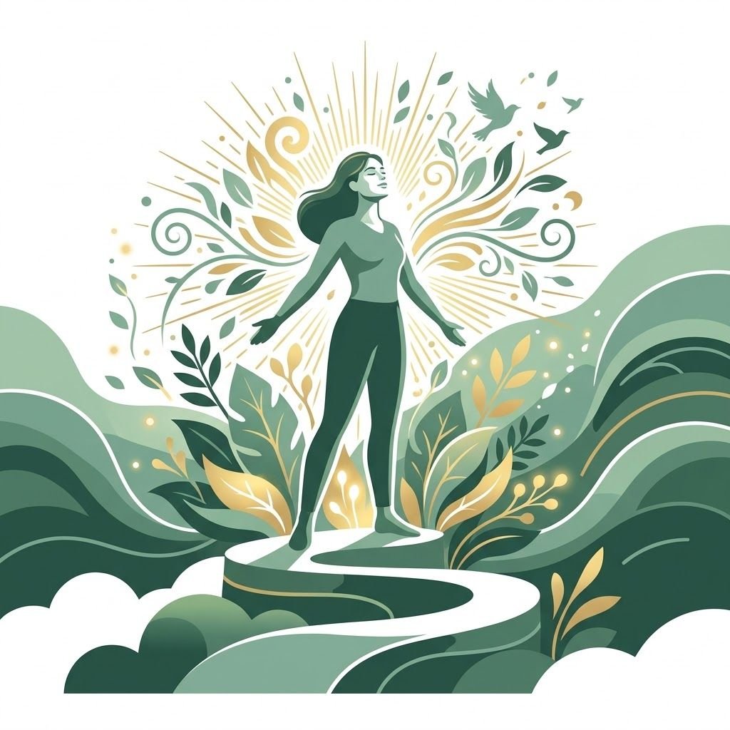 Person on a path toward well-being